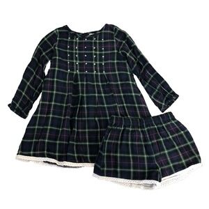 Well Dressed Wolf Juju Tunic Dress Girls 6 Blue Plaid Shorts Holiday Party Play